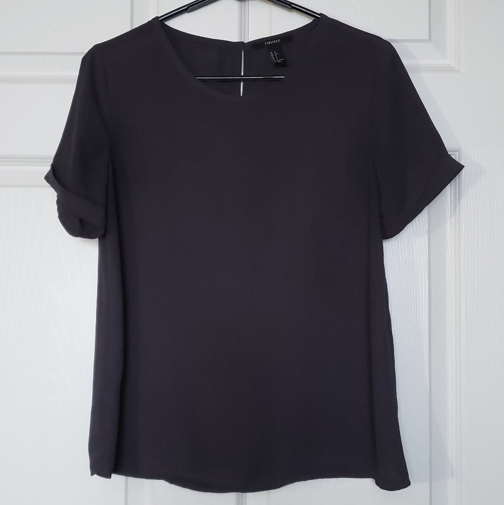 Grey chiffon top